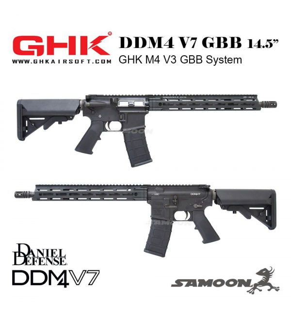 [Pre-Order NOW] GHK  DD M4 V7 V3 GBB 14.5" (GHK M4 V3 GBB System) /BLACK /MFR /Daniel Defense Licensed