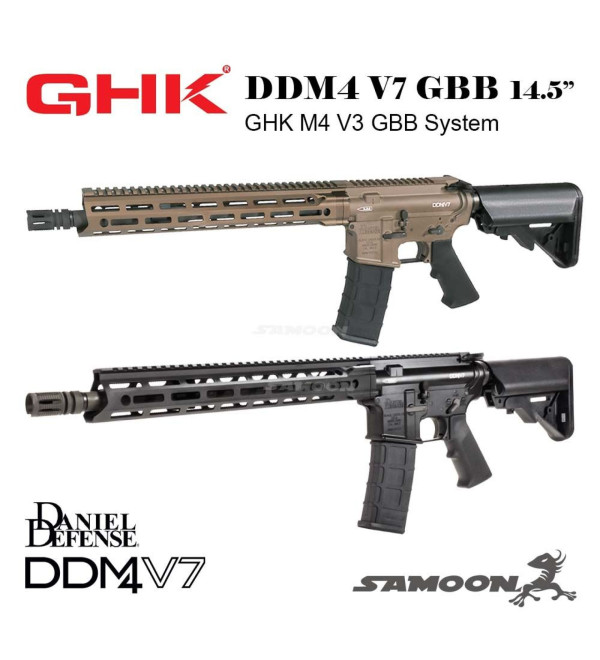 GHK  DD M4 V7 V3 GBB 14.5" (GHK M4 V3 GBB System)  /MFR /Daniel Defense Licensed