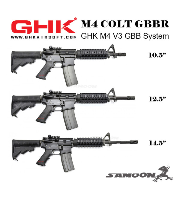 GHK M4 COLT 10.5" / 12.5" / 14.5" V3 GBBR